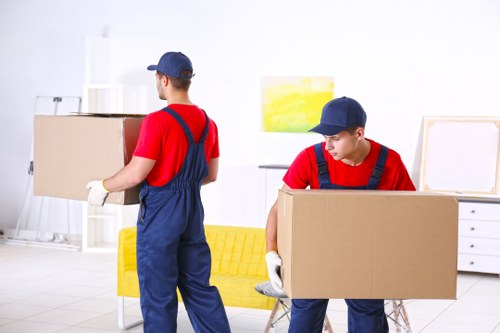 Student removals planning in Knightsbridge with boxes and moving van