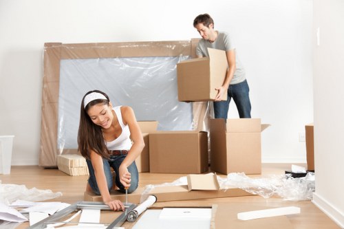 Removal team preparing a Knightsbridge home move