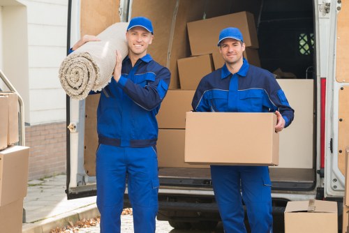Specialist movers handling luxury furniture during a Knightsbridge relocation