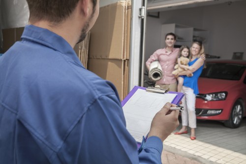 Removal team using safe handling practices during a move
