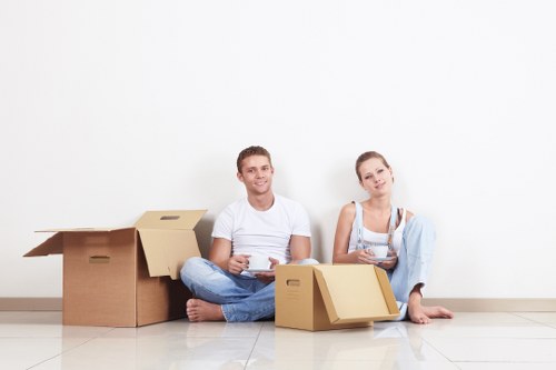 Loading furniture into a moving truck in Knightsbridge