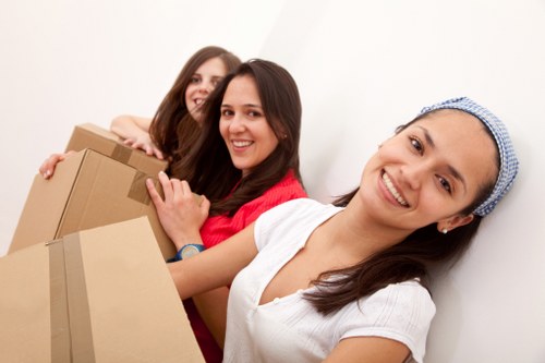 Packed moving boxes prepared for removals in Knightsbridge