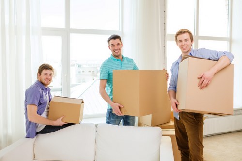 Fragile items being carefully packed for a Knightsbridge move