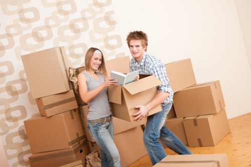 A moving van ready for removals in Knightsbridge